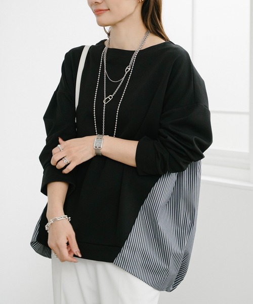 Emma Taylor（エマテイラー）の「ライトダンボールドッキングバルーンプルオーバー（Tシャツ/カットソー・レディース・ネイビー/ホワイト/ブラック・FREE）」の2枚目の写真