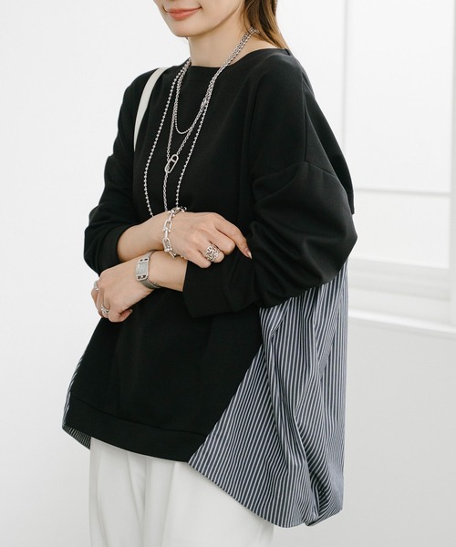 Emma Taylor（エマテイラー）の「ライトダンボールドッキングバルーンプルオーバー（Tシャツ/カットソー・レディース・ネイビー/ホワイト/ブラック・FREE）」の10枚目の写真