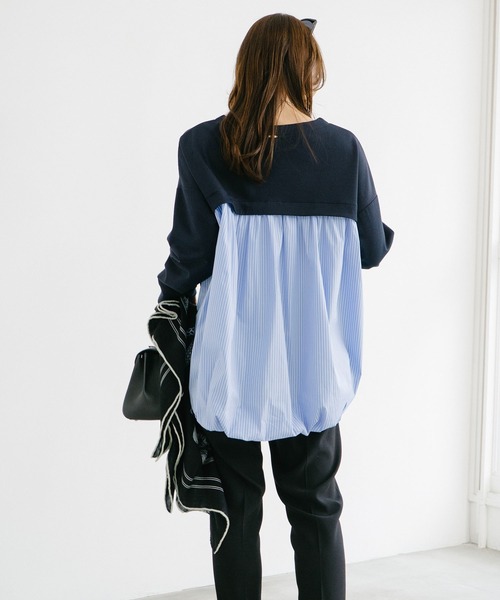 Emma Taylor（エマテイラー）の「ライトダンボールドッキングバルーンプルオーバー（Tシャツ/カットソー・レディース・ネイビー/ホワイト/ブラック・FREE）」の14枚目の写真