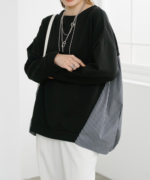 Emma Taylor（エマテイラー）の「ライトダンボールドッキングバルーンプルオーバー（Tシャツ/カットソー・レディース・ネイビー/ホワイト/ブラック・FREE）」の6枚目の写真