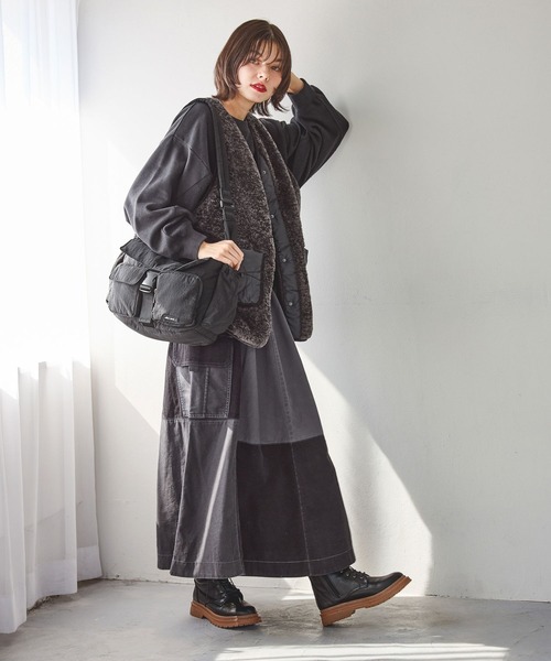 niko and...（ニコアンド）の「リメイクライクフレアスカート（スカート・レディース・アイボリー/カーキ/チャコール・FREE）」の5枚目の写真