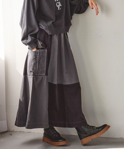 niko and...（ニコアンド）の「リメイクライクフレアスカート（スカート・レディース・アイボリー/カーキ/チャコール・FREE）」の7枚目の写真