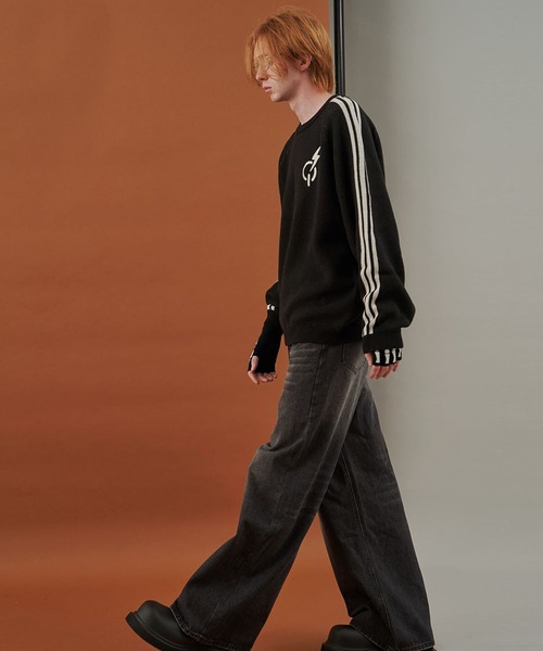 SeeSew(シーソー)の「【UNISEX】LINE KNIT PULLOVER/ラインニットプルオーバー(ニット/セーター・メンズ・アイボリー/ブラック・M/L)」の9枚目の写真