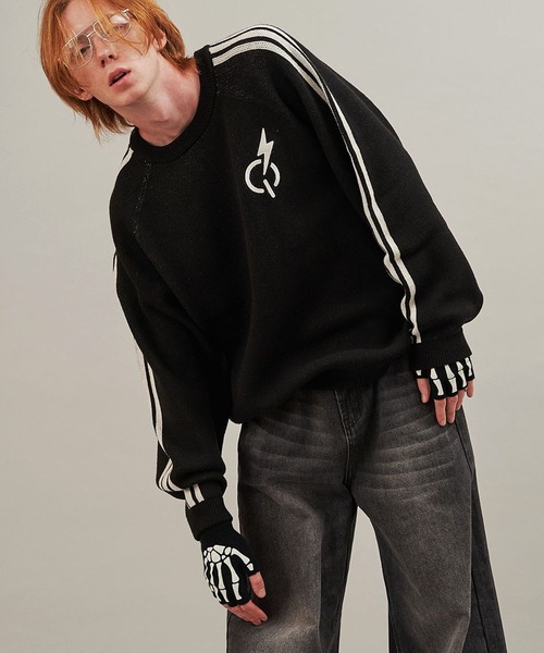 SeeSew(シーソー)の「【UNISEX】LINE KNIT PULLOVER/ラインニットプルオーバー(ニット/セーター・メンズ・アイボリー/ブラック・M/L)」の11枚目の写真