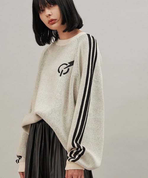 SeeSew(シーソー)の「【UNISEX】LINE KNIT PULLOVER/ラインニットプルオーバー(ニット/セーター・メンズ・アイボリー/ブラック・M/L)」の5枚目の写真