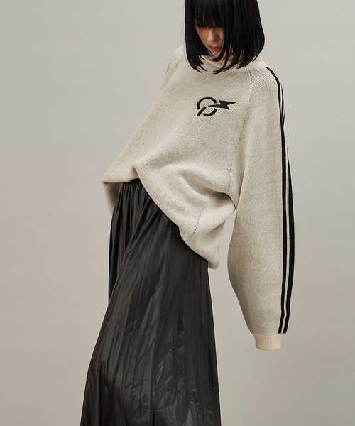 SeeSew(シーソー)の「【UNISEX】LINE KNIT PULLOVER/ラインニットプルオーバー(ニット/セーター・メンズ・アイボリー/ブラック・M/L)」の6枚目の写真