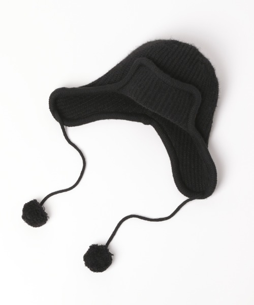 LOWRYS FARM（ローリーズファーム）の「ポンポンニットワッチ　 607280（ニットキャップ/ビーニー・キッズ・ブラック/レッド・FREE）」の3枚目の写真