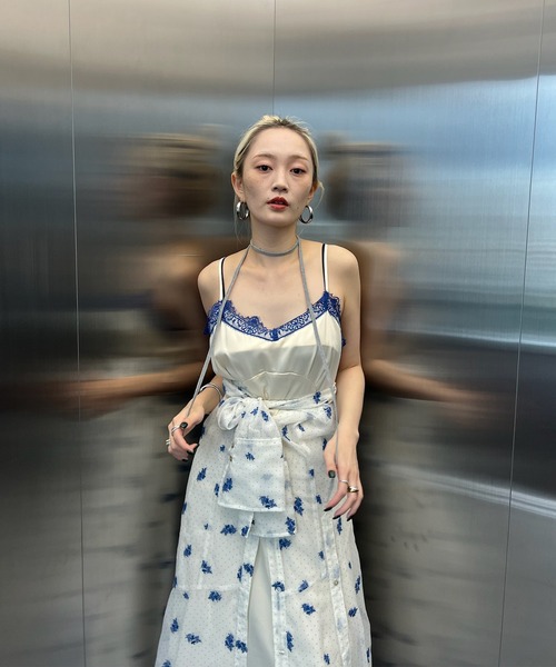 Ameri（アメリ）の「DOT FLOWER VEIL DRESS（ワンピース）」 - WEAR