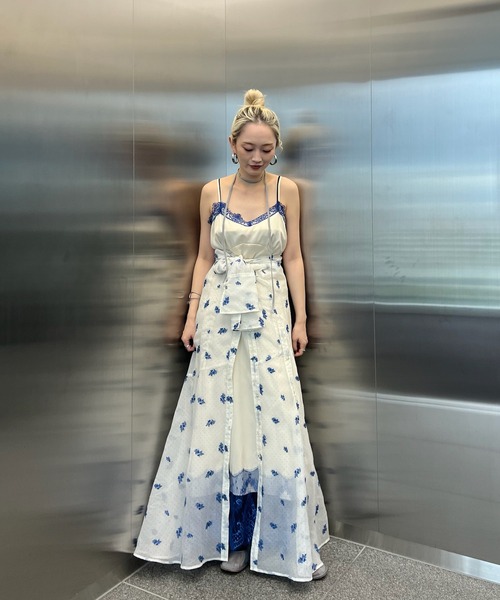 完売品　DOT FLOWER VEIL DRESS ameri onepiece Ameri（アメリ）の「DOT FLOWER VEIL DRESS（ワンピース）」 - WEAR