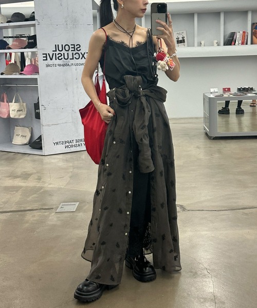 Ameri（アメリ）の「DOT FLOWER VEIL DRESS（ワンピース）」 - WEAR