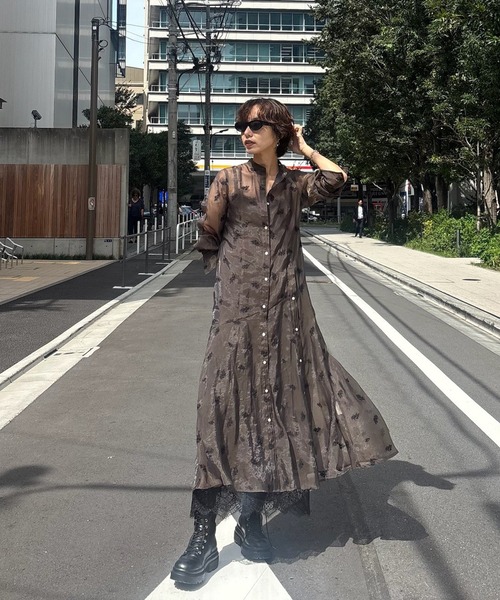 DOT FLOWER VEIL DRESS（ワンピース）｜Ameri（アメリ）のファッション