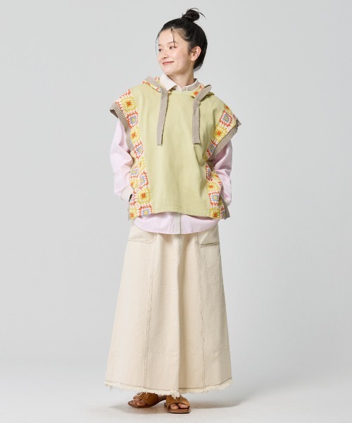 KRIFF MAYER Lady's Collection（クリフメイヤーレディースコレクション）の「【綿100％】デニムウエスタンスカート（デニムスカート・レディース・ライトブルー/ストライプ/ダークブルー/アイボリー・LARGE/MEDIUM）」の7枚目の写真