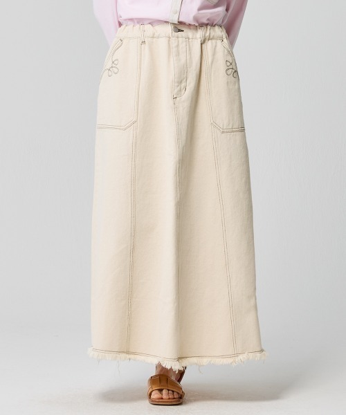 KRIFF MAYER Lady's Collection（クリフメイヤーレディースコレクション）の「【綿100％】デニムウエスタンスカート（デニムスカート・レディース・ライトブルー/ストライプ/ダークブルー/アイボリー・LARGE/MEDIUM）」の8枚目の写真