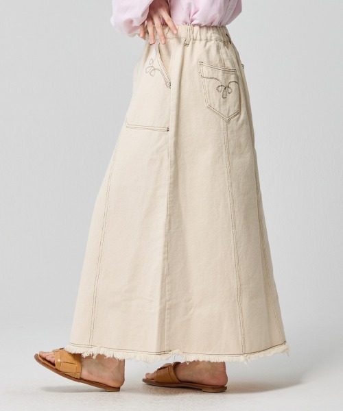 KRIFF MAYER Lady's Collection（クリフメイヤーレディースコレクション）の「【綿100％】デニムウエスタンスカート（デニムスカート・レディース・ライトブルー/ストライプ/ダークブルー/アイボリー・LARGE/MEDIUM）」の9枚目の写真