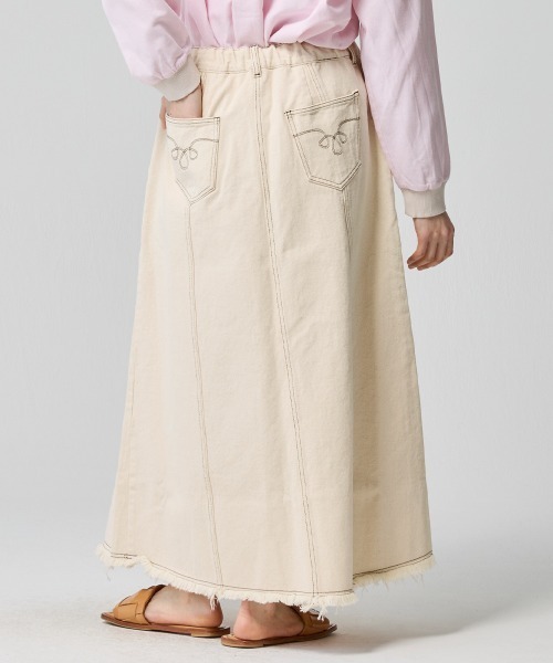 KRIFF MAYER Lady's Collection（クリフメイヤーレディースコレクション）の「【綿100％】デニムウエスタンスカート（デニムスカート・レディース・ライトブルー/ストライプ/ダークブルー/アイボリー・LARGE/MEDIUM）」の21枚目の写真