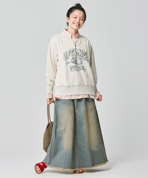 KRIFF MAYER Lady's Collection（クリフメイヤーレディースコレクション）の「【綿100％】デニムウエスタンスカート（デニムスカート・レディース・ライトブルー/ストライプ/ダークブルー/アイボリー・LARGE/MEDIUM）」の22枚目の写真