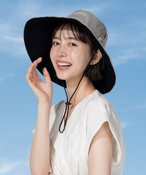 UVO(ウーボ)の「UVO(ウーボ) UVつば広ハット(ハット・レディース・サンドベージュ/ベージュ/グレー/ブラック・FREE)」の1枚目の写真