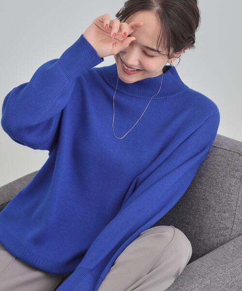 SHOO・LA・RUE（シューラルー）の「【洗濯機可/S-LL】もちもちハイネックニット（ニット/セーター・レディース・ブラック/ブラウン系/ブルー系その他/オレンジ/イエロー/オフホワイト・01/04/02/03）」の4枚目の写真