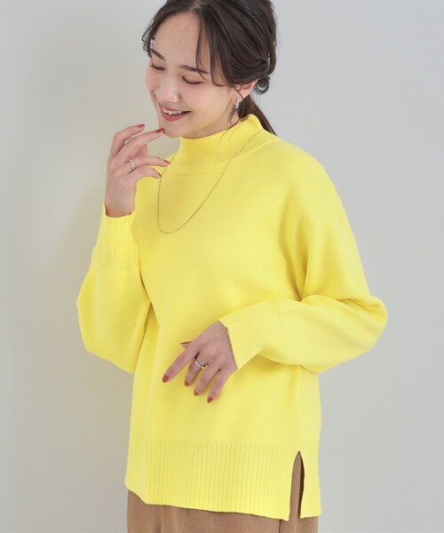 SHOO・LA・RUE（シューラルー）の「【洗濯機可/S-LL】もちもちハイネックニット（ニット/セーター・レディース・ブラック/ブラウン系/ブルー系その他/オレンジ/イエロー/オフホワイト・01/04/02/03）」の5枚目の写真