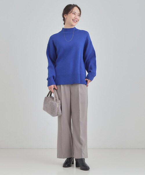 SHOO・LA・RUE（シューラルー）の「【洗濯機可/S-LL】もちもちハイネックニット（ニット/セーター・レディース・ブラック/ブラウン系/ブルー系その他/オレンジ/イエロー/オフホワイト・01/04/02/03）」の18枚目の写真