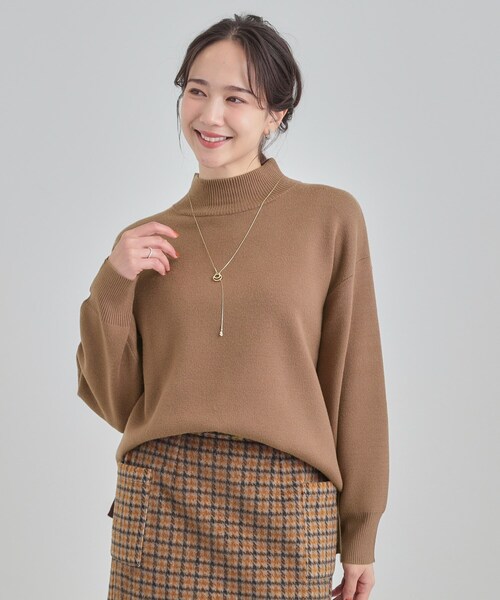 SHOO・LA・RUE（シューラルー）の「【洗濯機可/S-LL】もちもちハイネックニット（ニット/セーター・レディース・ブラック/ブラウン系/ブルー系その他/オレンジ/イエロー/オフホワイト・01/04/02/03）」の16枚目の写真