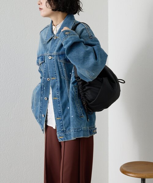 ear PAPILLONNER（イアパピヨネ）の「《撥水/超軽量300g》ドロストショルダーバッグ（ショルダーバッグ・レディース・ブラック/カーキ/サックスブルー・FREE）」の19枚目の写真