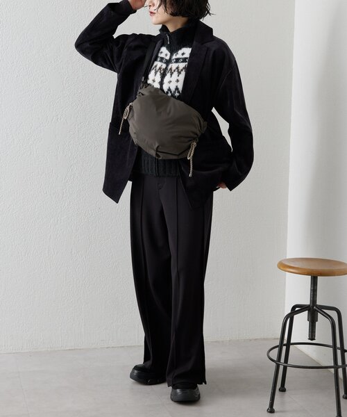 ear PAPILLONNER（イアパピヨネ）の「《撥水/超軽量300g》ドロストショルダーバッグ（ショルダーバッグ・レディース・ブラック/カーキ/サックスブルー・FREE）」の22枚目の写真