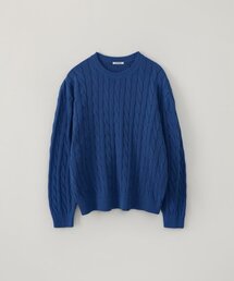 ケーブルニット_デニムブルー