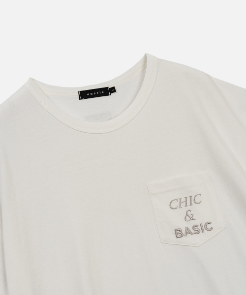 VASTIC(バスティック)の「ポケットピグメントTシャツ_ホワイト(Tシャツ/カットソー・メンズ・その他・LARGE/MEDIUM)」の4枚目の写真