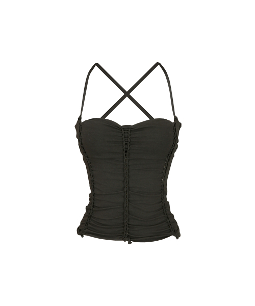 KASHIKO(カシコ)の「Braided Sleeveless Charcoal(Tシャツ/カットソー・レディース・その他・FREE)」の1枚目の写真