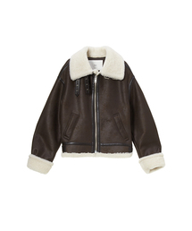 DUNST FOR MEN（ダンストフォーメン）の「LOOSE FIT LINE SHEARLING JACKET_UNISEX_UDJU5D123_BROWN（ダウンジャケット/コート）」