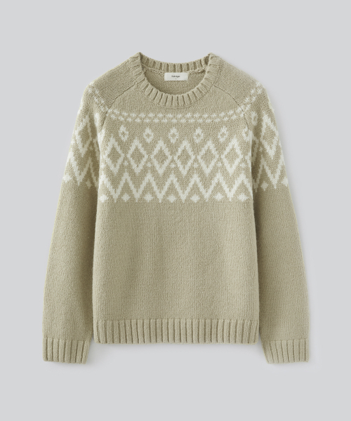 Dive wool‑nordic knitted beanie (Beige)