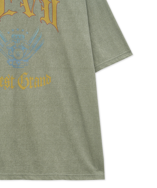 WEST GRAND BOULEVARD（ウエストグランドブルバード）の「オーバーサイズ GARAGE ピグメント 半袖Tシャツ WASHED KHAKI（Tシャツ/カットソー・メンズ・その他・MEDIUM/LARGE/X-LARGE）」の5枚目の写真