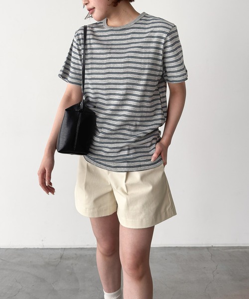 CANAL JEAN(キャナルジーン)の「Miller パネルリブクルーネックTシャツ(Tシャツ/カットソー・レディース・グレー/ミント/ホワイト/ブルー/イエロー・MEDIUM)」の3枚目の写真