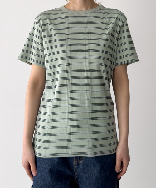 CANAL JEAN(キャナルジーン)の「Miller パネルリブクルーネックTシャツ(Tシャツ/カットソー・レディース・グレー/ミント/ホワイト/ブルー/イエロー・MEDIUM)」の6枚目の写真