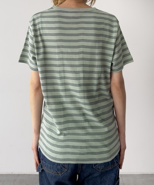 CANAL JEAN(キャナルジーン)の「Miller パネルリブクルーネックTシャツ(Tシャツ/カットソー・レディース・グレー/ミント/ホワイト/ブルー/イエロー・MEDIUM)」の8枚目の写真