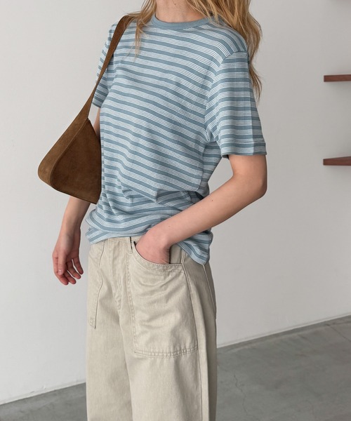 CANAL JEAN(キャナルジーン)の「Miller パネルリブクルーネックTシャツ(Tシャツ/カットソー・レディース・グレー/ミント/ホワイト/ブルー/イエロー・MEDIUM)」の11枚目の写真