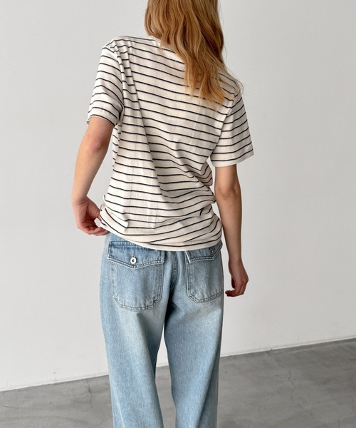 CANAL JEAN(キャナルジーン)の「Miller パネルリブクルーネックTシャツ(Tシャツ/カットソー・レディース・グレー/ミント/ホワイト/ブルー/イエロー・MEDIUM)」の15枚目の写真