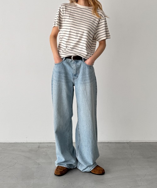 CANAL JEAN(キャナルジーン)の「Miller パネルリブクルーネックTシャツ(Tシャツ/カットソー・レディース・グレー/ミント/ホワイト/ブルー/イエロー・MEDIUM)」の16枚目の写真