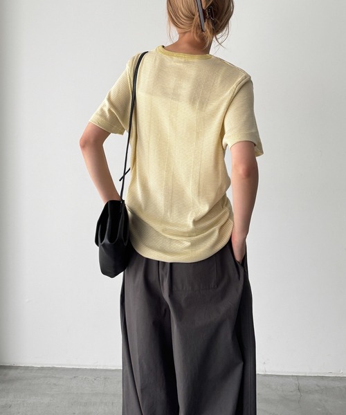 CANAL JEAN(キャナルジーン)の「Miller パネルリブクルーネックTシャツ(Tシャツ/カットソー・レディース・グレー/ミント/ホワイト/ブルー/イエロー・MEDIUM)」の21枚目の写真