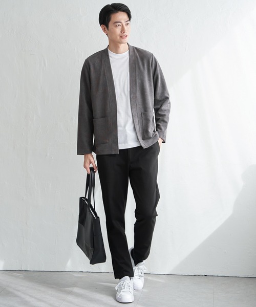 ikka（イッカ）の「スエードカーデインナーセット（カーディガン/ボレロ・メンズ・チャコール/ベージュ/ネイビー・M/L/XL/S）」の10枚目の写真