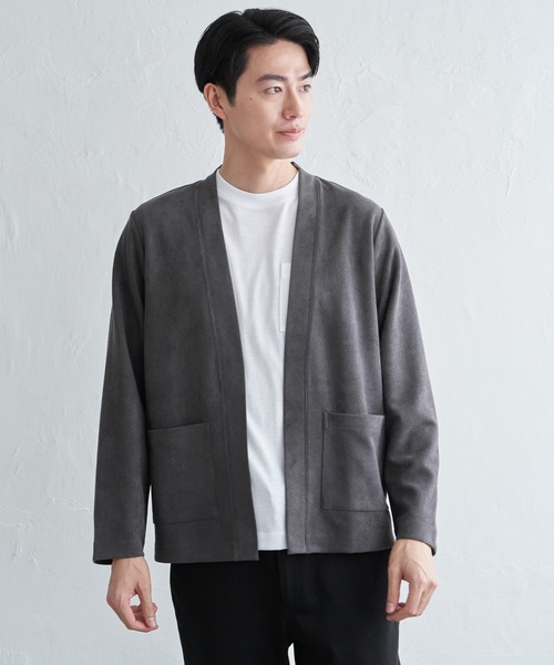 ikka（イッカ）の「スエードカーデインナーセット（カーディガン/ボレロ・メンズ・チャコール/ベージュ/ネイビー・M/L/XL/S）」の21枚目の写真