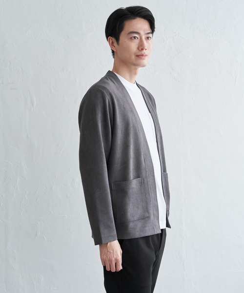 ikka（イッカ）の「スエードカーデインナーセット（カーディガン/ボレロ・メンズ・チャコール/ベージュ/ネイビー・M/L/XL/S）」の19枚目の写真