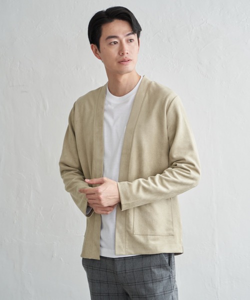 ikka（イッカ）の「スエードカーデインナーセット（カーディガン/ボレロ・メンズ・チャコール/ベージュ/ネイビー・M/L/XL/S）」の11枚目の写真