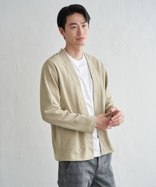 ikka（イッカ）の「スエードカーデインナーセット（カーディガン/ボレロ・メンズ・チャコール/ベージュ/ネイビー・M/L/XL/S）」の12枚目の写真
