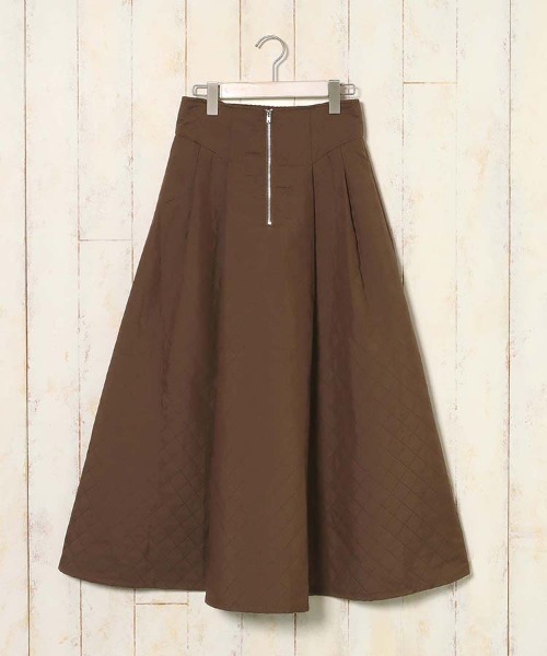 Bleu Bleuet（ブルーブルーエ）の「キルトスカート（スカート・レディース・ブラック/ブラウン・FREE）」の2枚目の写真