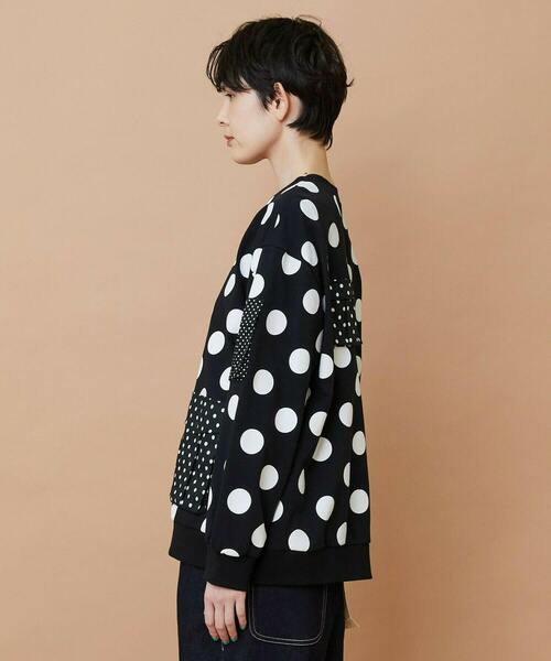FRAPBOIS(フラボア)の「ポケドット スウェット(スウェット・レディース・ブラック/クリーム・1/2)」の3枚目の写真
