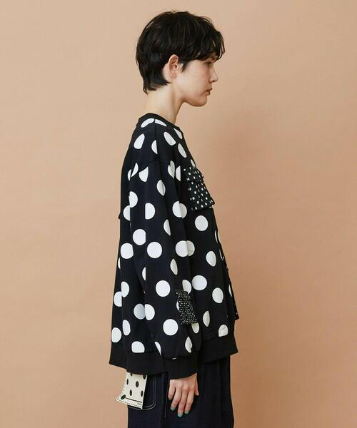 FRAPBOIS(フラボア)の「ポケドット スウェット(スウェット・レディース・ブラック/クリーム・1/2)」の5枚目の写真