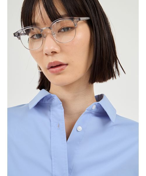 emmi（エミ）の「emmiロゴ刺繍シャツ（シャツ/ブラウス・レディース・チェック/クリーム/ブルー・F）」の7枚目の写真