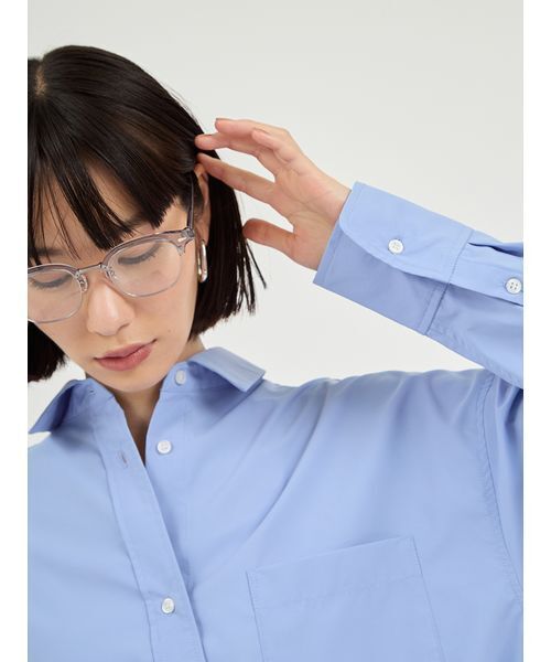 emmi（エミ）の「emmiロゴ刺繍シャツ（シャツ/ブラウス・レディース・チェック/クリーム/ブルー・F）」の8枚目の写真